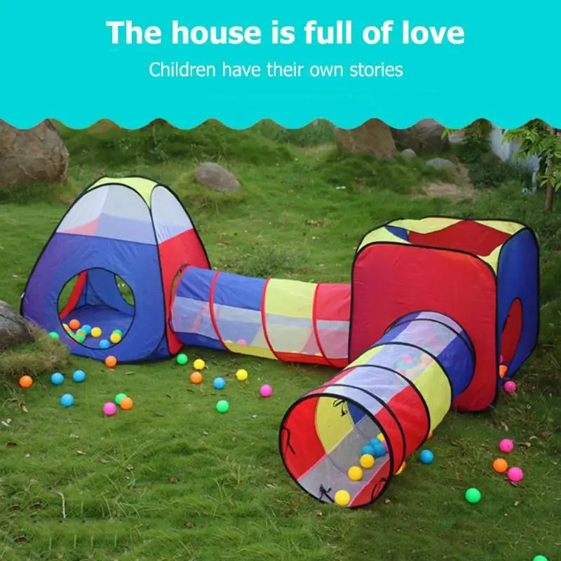 Baby Game House Tent for kids FoldableToy Children plastic House Game Play Inflatable Tent Yard Ball Pool Chilren's Crawl Tunnel