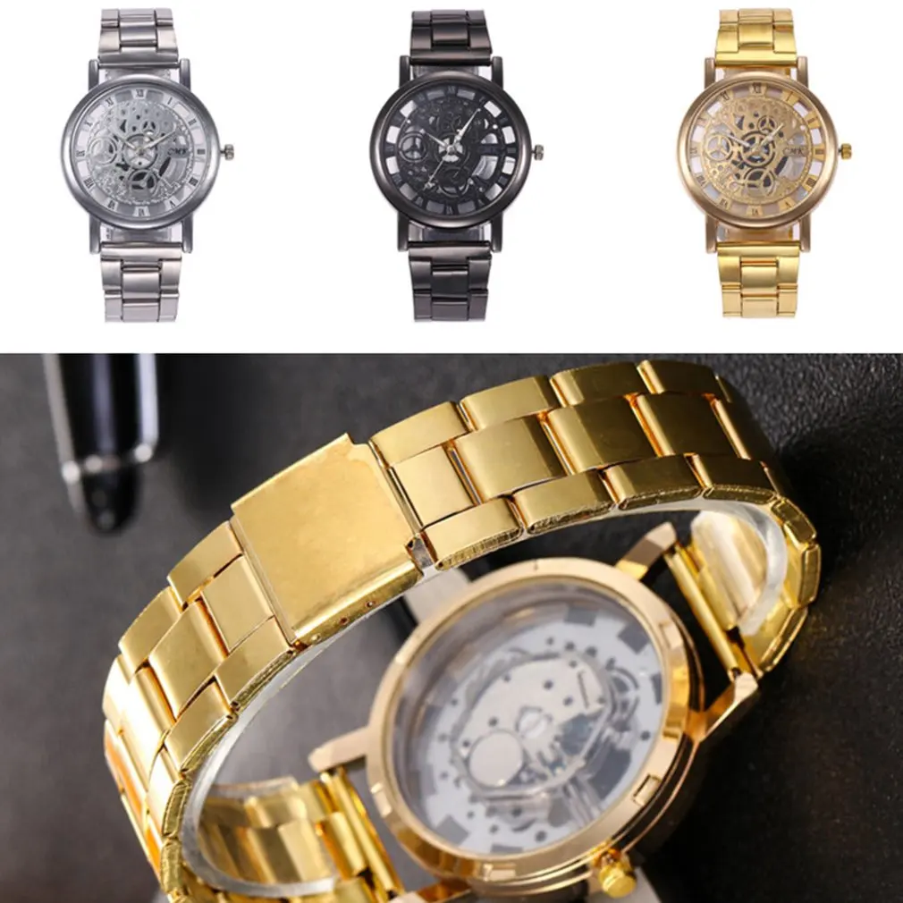 Модные мужские наручные часы высокого класса, стальной чехол, круглый циферблат, Мужские Спортивные кварцевые наручные часы