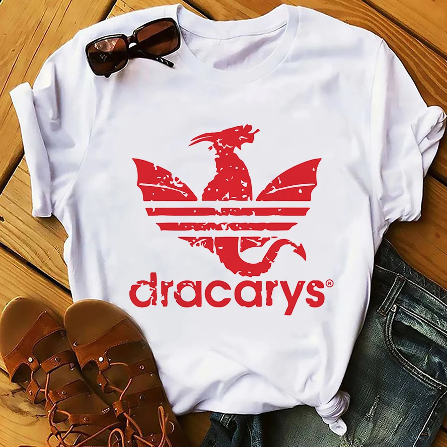 Забавная Мужская футболка Daenerys Dragon camiseta Dracarys новинка на лето белая Повседневная