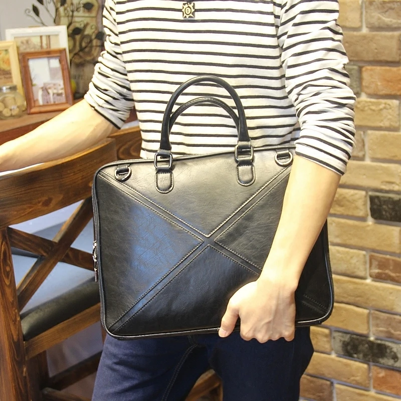 أسود كلاسيكي الرجال حقيبة الأعمال حقيبة يد الرجال Crossbody أكياس عالية الجودة بو الجلود حقيبة ظهر للاب توب الذكور بولسا Mochila أسود كلاسيكي الرجال حقيبة الأعمال حقيبة يد الرجال Crossbody أكياس عالية الجودة بو الجلود حقيبة ظهر للاب توب الذكور بولسا Mochila
