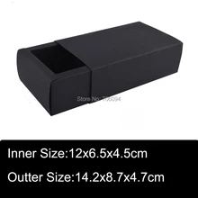 40 шт 14,2x8,7x4,7 см черный ящик бумажная коробка ручной работы Черная Подарочная коробка, Свадебные вечерние коробки, коробка с логотипом на заказ