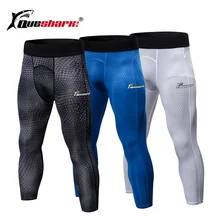 QUESHARK мужские водонепроницаемые компрессионные крутые Спортивные укороченные колготки для фитнеса бодибилдингтренинг брюки Baselayer Леггинсы для бега