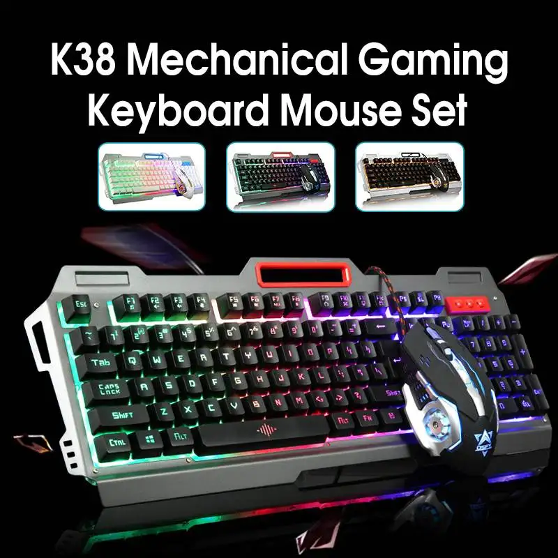 

1600DPI Colorful Backlight Gaming USB Keyboard Mechanical Feeling 104 Keys Waterproof ABS Material Keyboard for PC Laptop