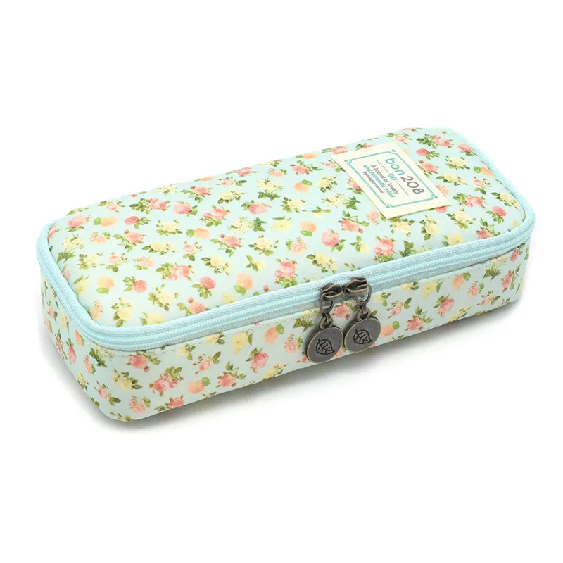 

Pencil Case, Pen Bag Makeup Pouch Zipper Box Office Organizer Rose Floral,