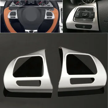 

2PCS Steering Wheel Chrome Insert Trim Cover Badge For VW Golf MK6 Jetta Passat B7 CC New