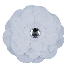 HTHL-горный хрусталь Пион цветок заколка для волос для девочек Малыш Леди Белый