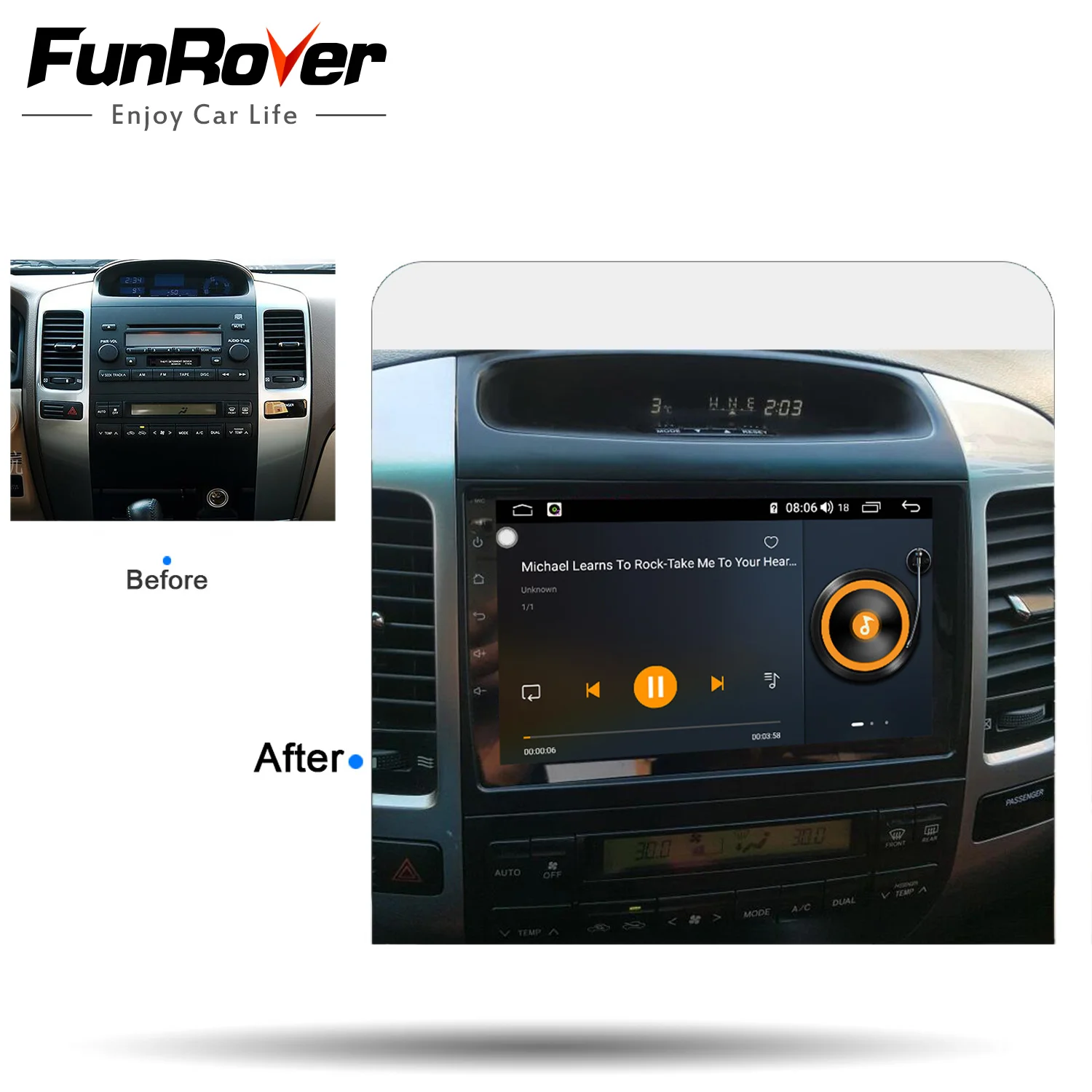 Sale Funrover DSP 4+64G android 9.02 din Car Radio Multimedia Video Player Navigation GPS For Toyota LAND CRUISER Prado 120 2003-2009 1 Sale Funrover DSP 4+64G android 9.02 din Car Radio Multimedia Video Player Navigation GPS For Toyota LAND CRUISER Prado 120 2003-2009 1