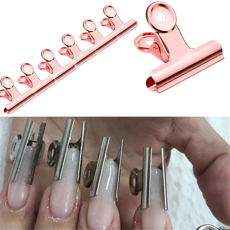 

Russian C Curve Nail Pinching Clips French Nail Form Tips Stainless Steel Acrylic Nails Pinchers Multi Function Tool