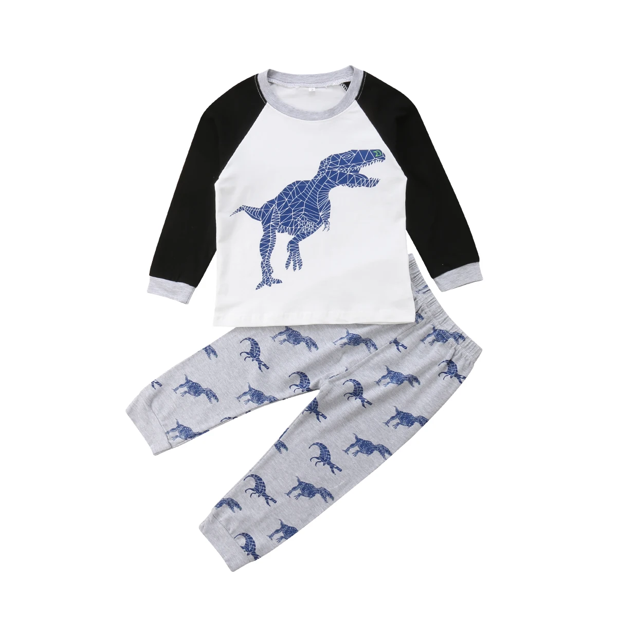 Kids Dinosaur Printing Clothes Sets Baby Boys Kids Toddlers Long Sleeve