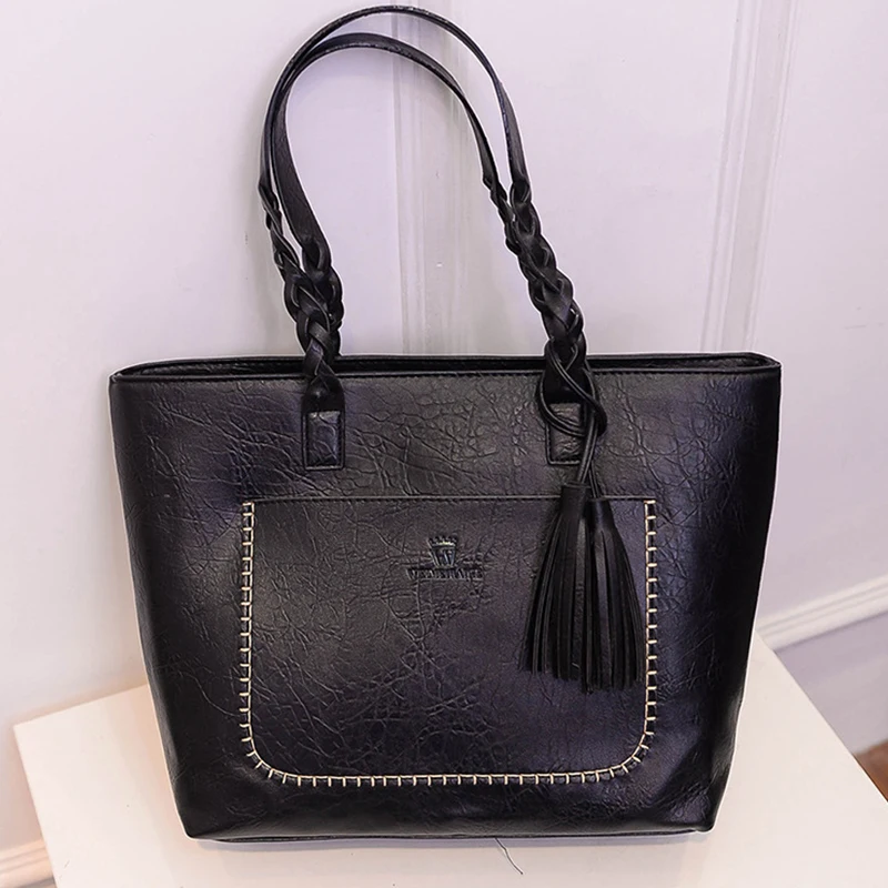 كبير أعلى-حقائب بيد حقيبة نسائية صغيرة حقيبة يد جلدية السيدات جديد أزياء شرابة Sac الإناث كبيرة حقائب النساء حقيبة كتف