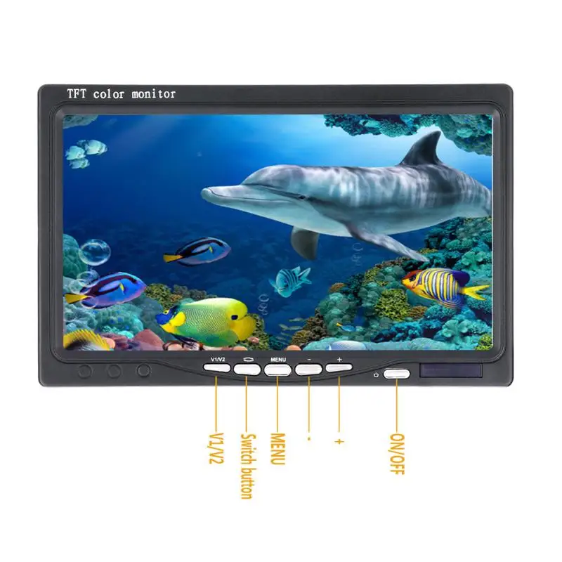 20 м/30 м 1000tvl подводный рыболовный комплект видеокамер 12 шт. светодиодный светильник 7 дюймов монитор под водой рыболокатор