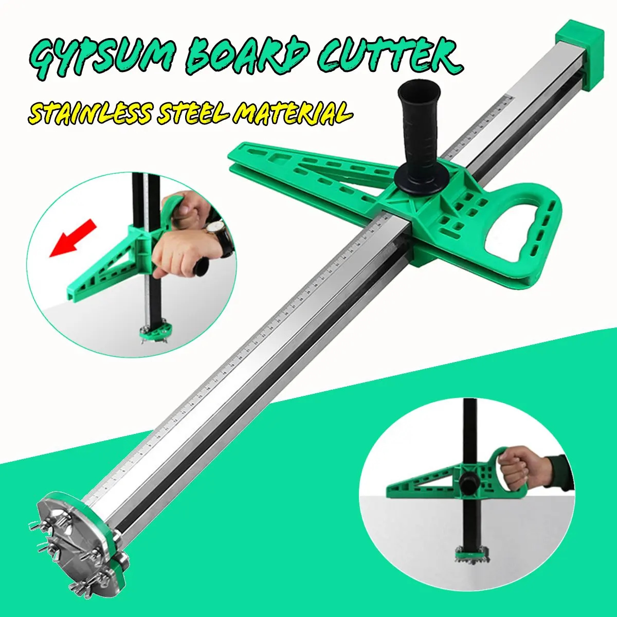 

Stainless Steel Manual Gypsum Board Cutting Artifact Roller Type Hand Push Drywall Cutting Tool