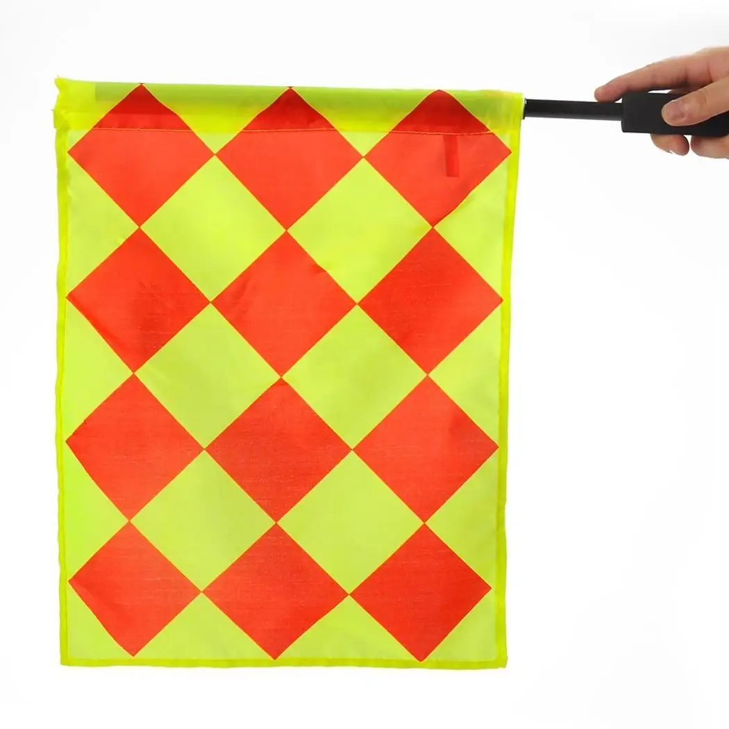 

1 Pair Soccer Referee Flag with Bag Football Judge Sideline Fair Play use Sports Match Football Linesman Flags Referee Equipment
