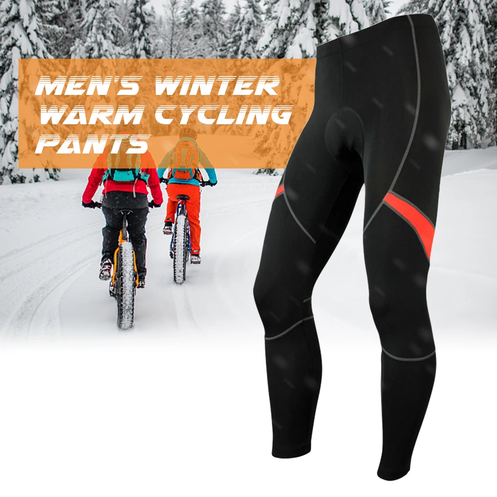 Men/'s Cycling Pants Winter Padded Bicycle Bike Fleece Thermal Long Pants XL-3XL