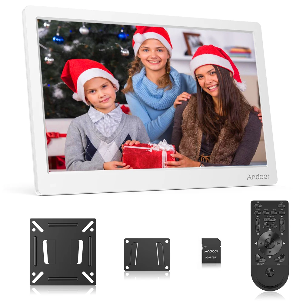 

Andoer 13.3" Digital Photo Picture Frame 1920*1080 IPS Screen with Wall Mounting Bracket&8GB Memory Card Calendar/Clock/MP3