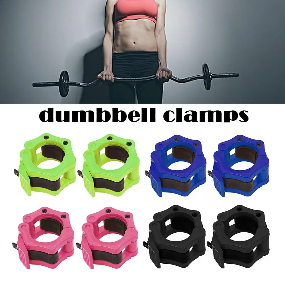 Dumbbells Barbells Gym Equipment Non-Slip Barbell Collars Clips for 2-Inch Olympic Bars Weight Bar Plate For Workout Weightlifting Fitness Crossfit Training-a pair Weightlifting Barbell Clamps 