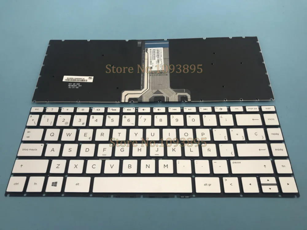 Новая испанская клавиатура для ноутбука hp Pavilion X360 14-BA 14T-BA 14M-BA 14-BS 14-BS057CL испанская клавиатура с серебряной подсветкой