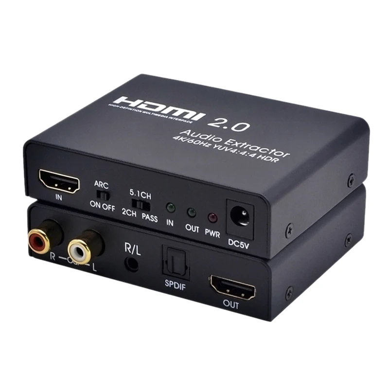 AABB-Hdmi 2 0 к Hdmi аудио экстрактор поддержка 4 K/60Hz Yuv 4:4:4 Hdr Arc для Hd Box Ps3 Ps4 | Электроника