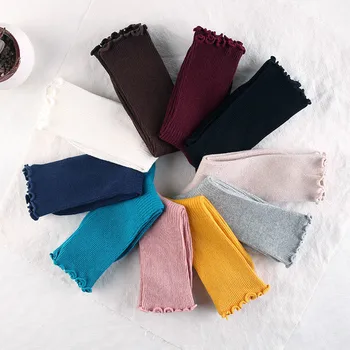 

5 Colors elegant baby girl socks solid color cotton flounce girls socks spring autumn kid girls clothing princess short socks