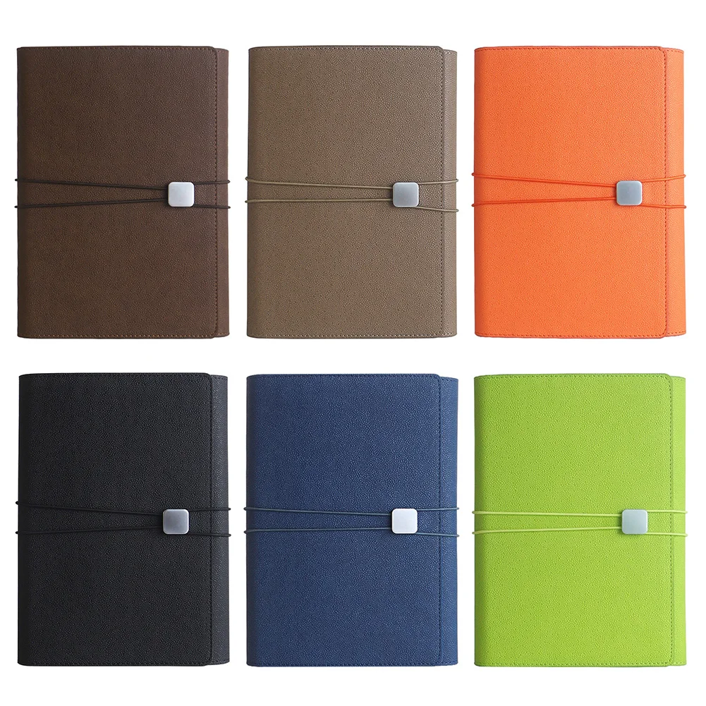

A5 90 Pages Coil Binding Notebook School Stationery Three-fold Organizer Phone Pocket Calendar Thicken PU Leather Agenda