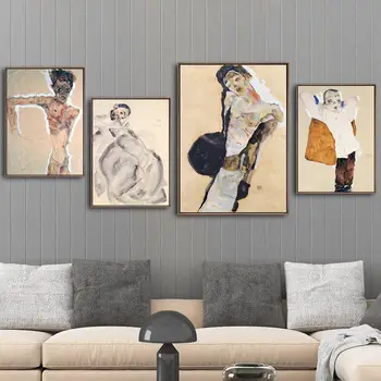 

Home Decoration Print Canvas Wall Art Picture Poster Paintings Oil Unframed Drawings Austrian Egon Schiele Figure Painting