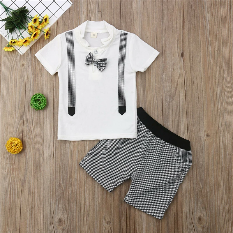 

Fashion Boys Clothes Summer Gentleman T Shirt Shorts Pants Boys Outfits Boy Clothes Kids Costume Children Clothing Set Kids Set