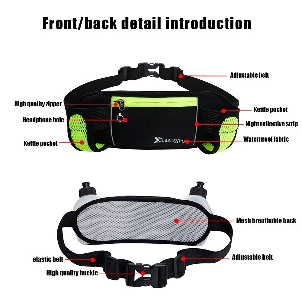 Мужская и женская Беговая поясная сумка для бега, пояс гидратации для бега, Спортивная поясная сумка, кошелек для фитнеса, тренажерного зала, мобильные сумки с бутылками для воды