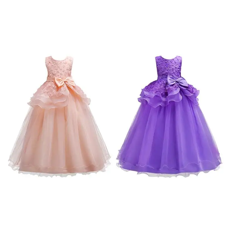 

Princess Flower Girl Dress Summer Wedding Birthday Party Dresses For Girls Children's Costume Teenager Prom Designs