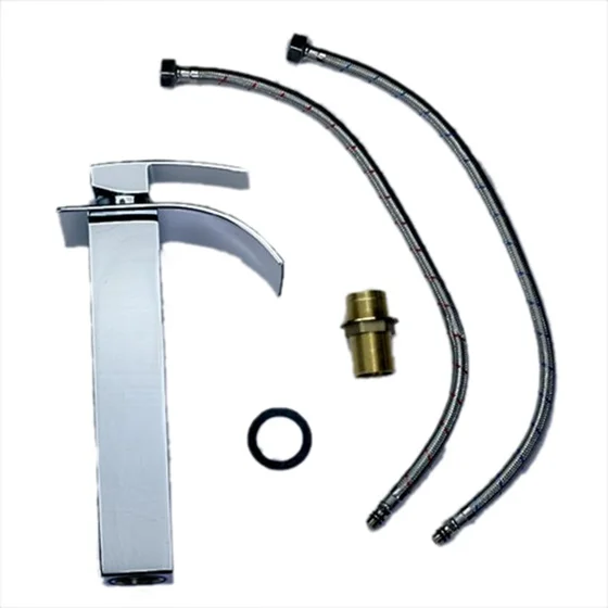 

JFBL Hot Single Handle Waterfall Bathroom Vanity Sink Centerset Lavatory Faucet, Tall Chrome