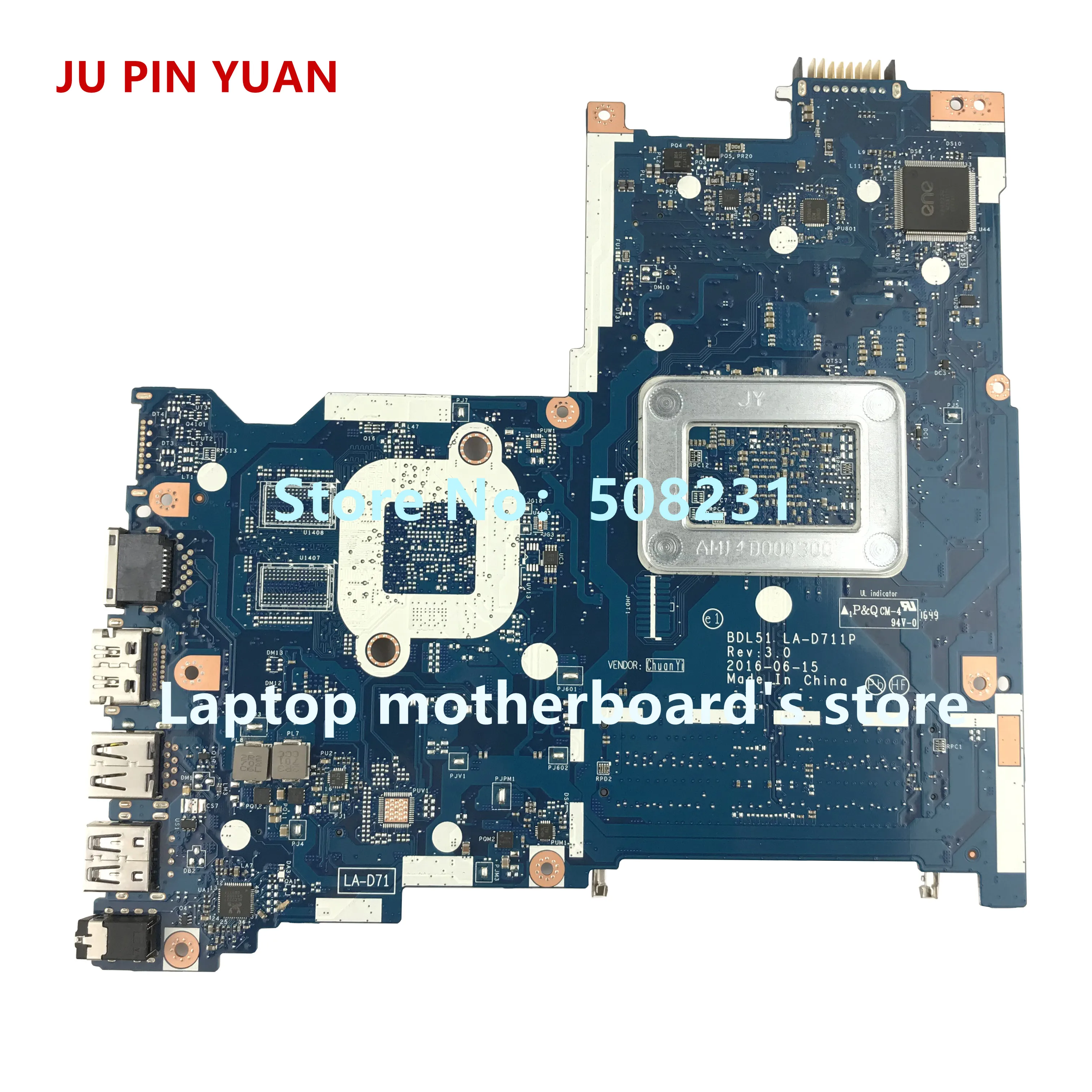 Promo  JU PIN YUAN 854968-001 mainboard 854968-601 for HP NOTEBOOK 15-BA 15Z-BA 15-ba060nf laptop motherbo
