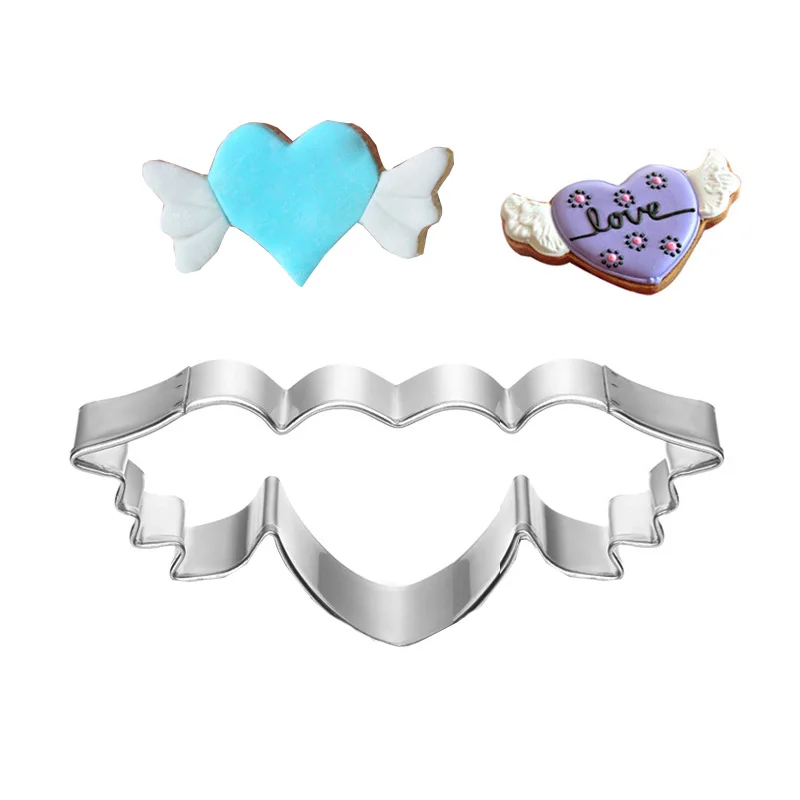 

Christmas Angel Love Cookie Cutter Stainless Steel Cut Candy Biscuit Mold Cooking Tools Metal Cutters Mould Heart Fondant Cutter