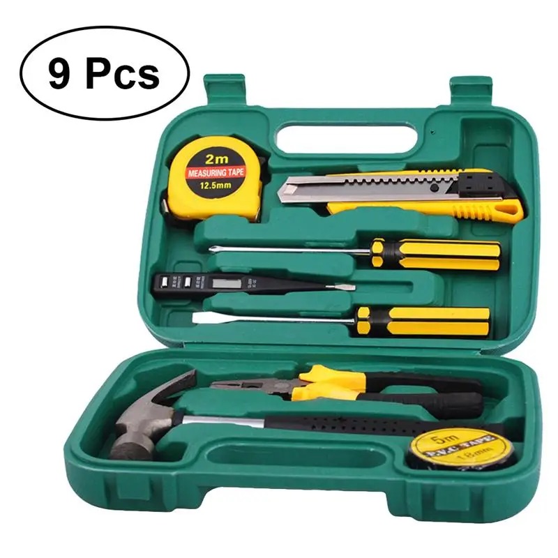 

8pcs/Set Durable Repair Tool Kit With Tape Art Knife Cross Screwdriver Straight Screwdriver Plier Test Pencil Wrench