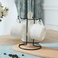 Multiple Hooks Mug Holder Innovative Glass Cup Rack Tea Black Coffee Anti-Rust Coated Steel Display Stand 1