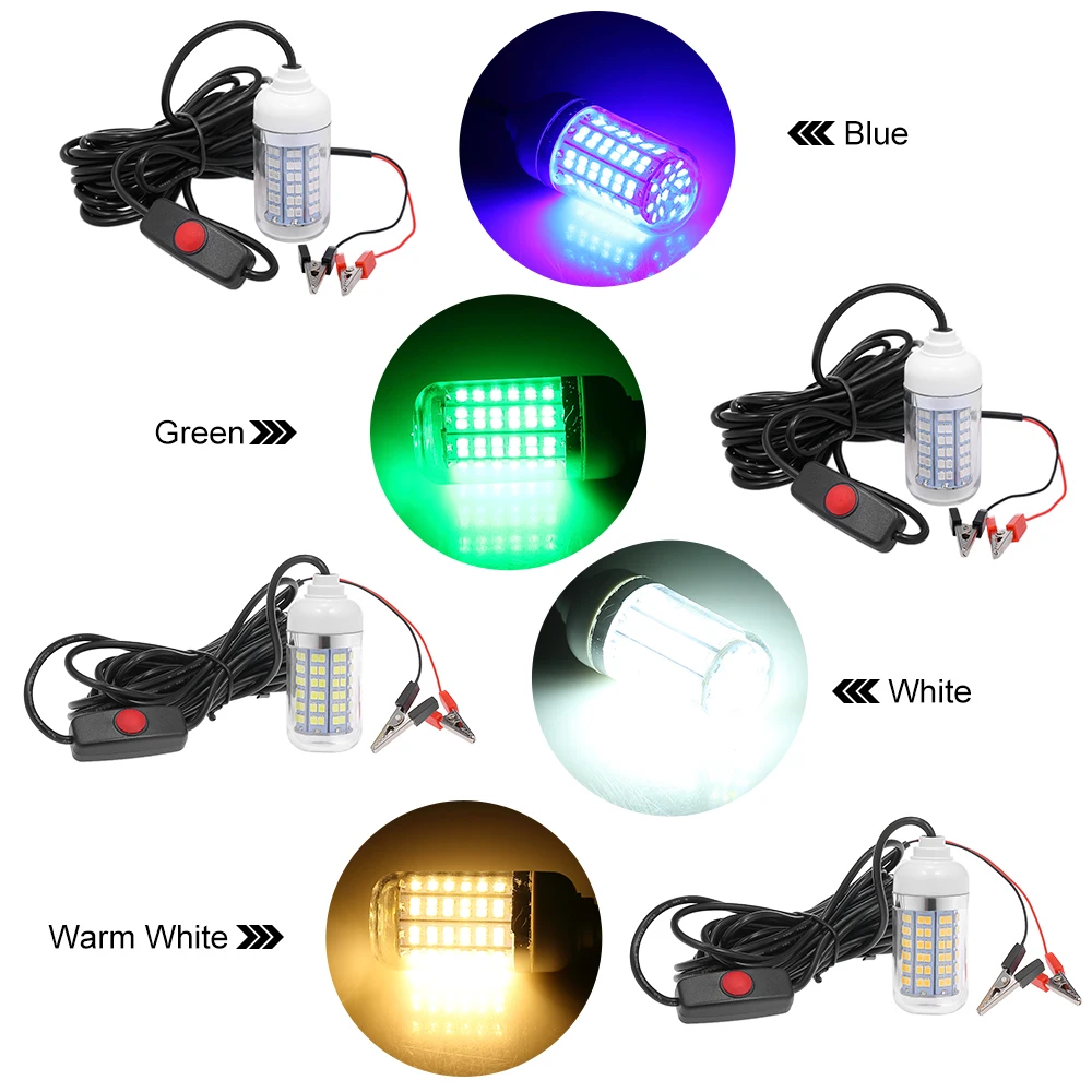 

Lixada 12V 15W LED Lamp Underwater Fishing Light Fish Finding System 108pcs of 2835 LED Fish Attracts Lure Lamp for Carp Pesca