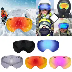 Новый мужской лыжные очки двухслойные UV400 Анти-туман защиты Лыжная маска очки Лыжный Спорт Для мужчин Для женщин зимние спортивные очки для