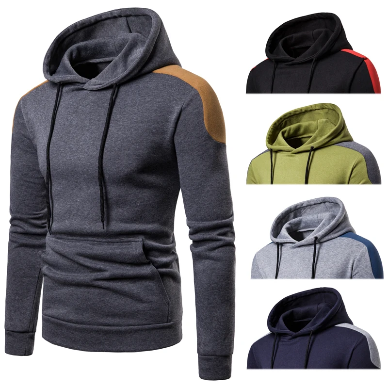 

European Code Spelling Color Thickening Even Hat Man Long Sleeve Loose Coat hoodie men Tracksuit sweatshirt plus size