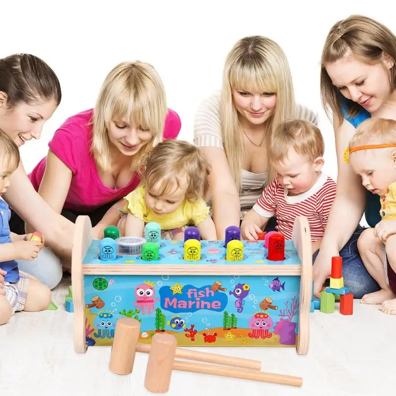 

Decompression Toy Wooden Children Educational Ocean Whack-a-mole Parent-child Interaction Ocean Whack-a-mole Puzzle Toys