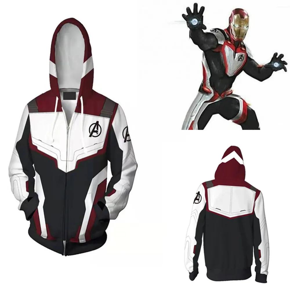 Avengers Endgame Quantum Realm Sweatshirt Jacket Cosplay Costumes 2019 new superhero Iron Man Hoodies suit Advanced Tech Hoodie