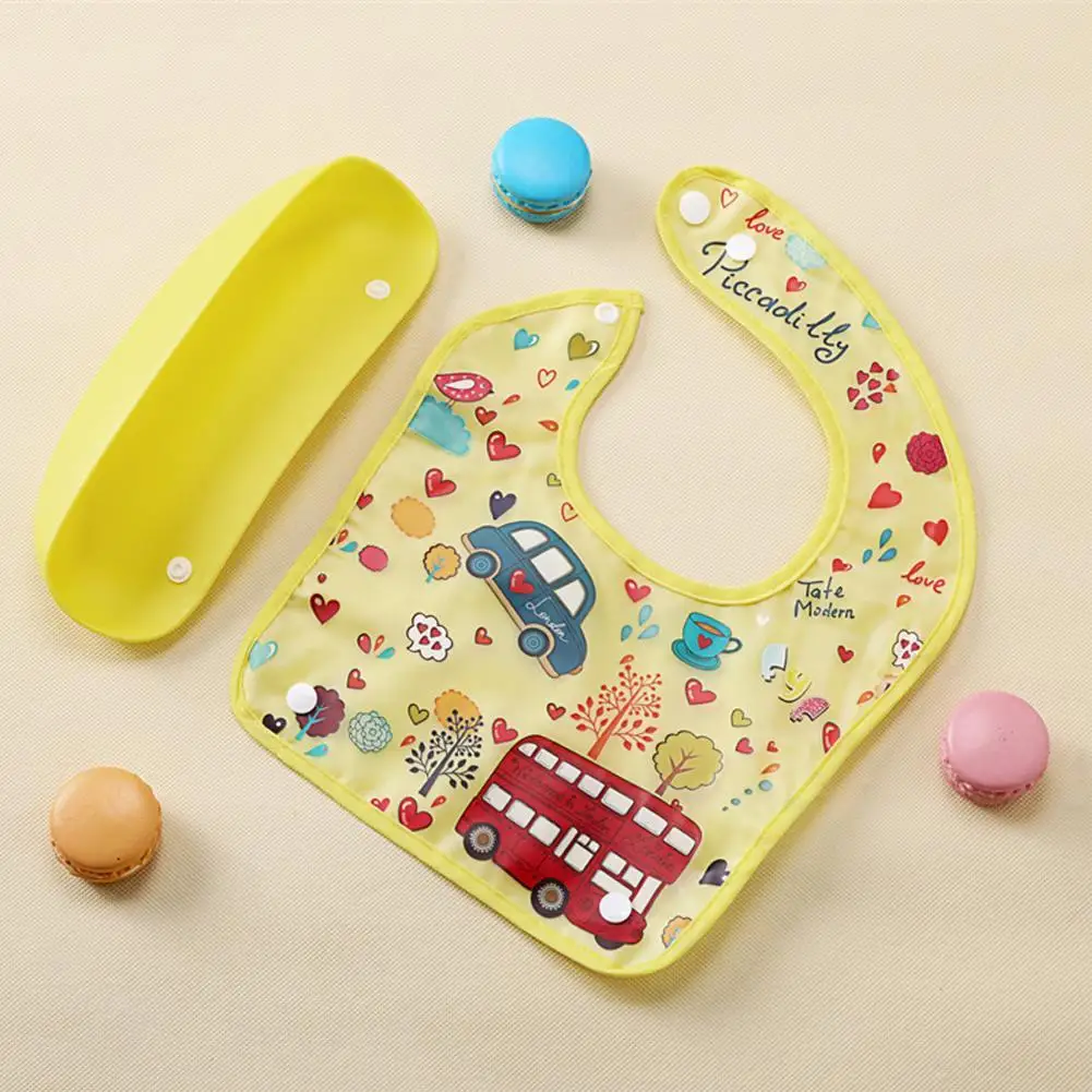 

Removable Baby Bibs Imitation Silicone Waterproof Aprons Baby Bib Cartoon Feeding Rice Bibs Baby Saliva Towel