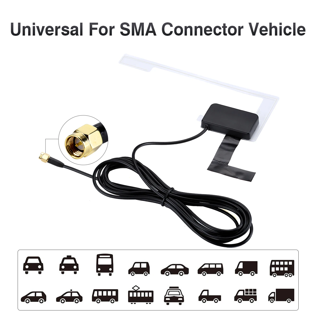 Цифровая Автомобильная радиоантенна Excelvan DAB стеклянное крепление со штекером SMA