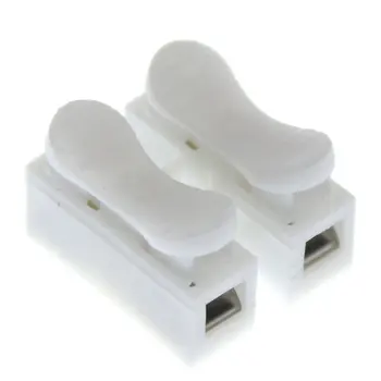 

50PCS CH2 Spring Quick Wire Connector Cable Clamp Terminal Block Connector for LED Strip Light