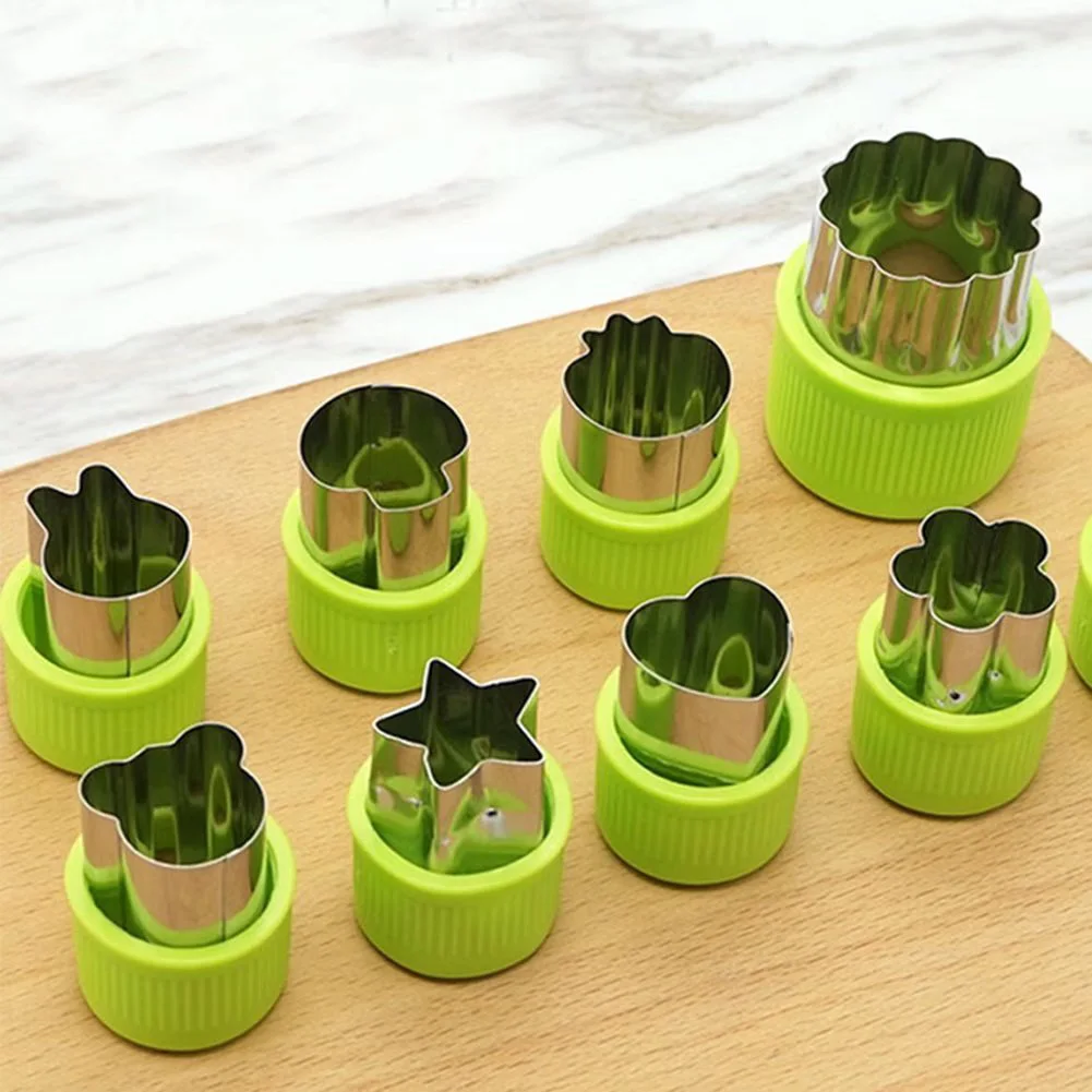 

Vegetable Fruit Cutter Mold 9Pcs/set Flowers Cartoon Cutter Mold Stainless Steel Cake Cookie Biscuit Cutting Shape Tools Decor