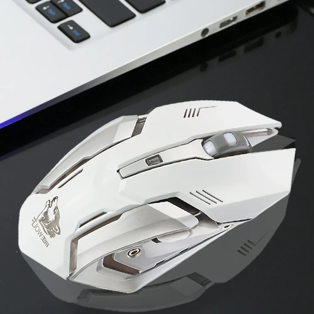 Белая светодиодная Лазерная игровая мышь 1600 точек/дюйм USB зарядное устройство
