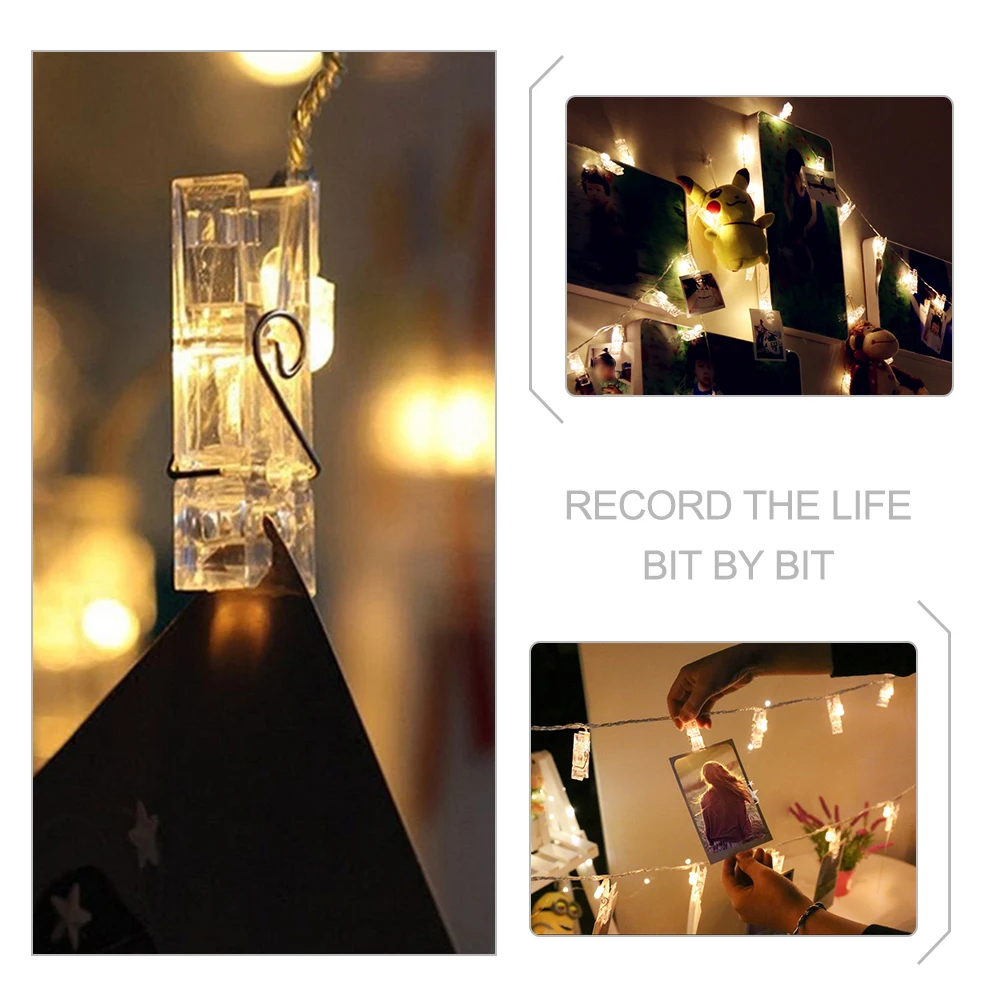 

LED Photo Clips Remote String Lights, Fairy Decor String Lamp Indoor Use Battery Operated for Hanging Photos Pictures and Memos