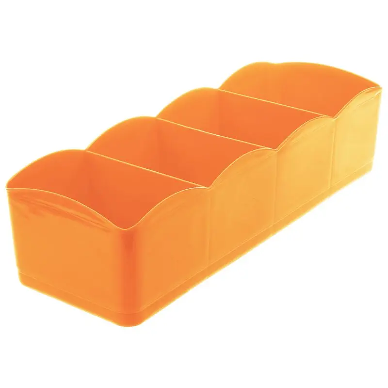 

4 Underwear Socks Ties Lingerie Drawer Closet Organizer Plastic Storage Box Orange