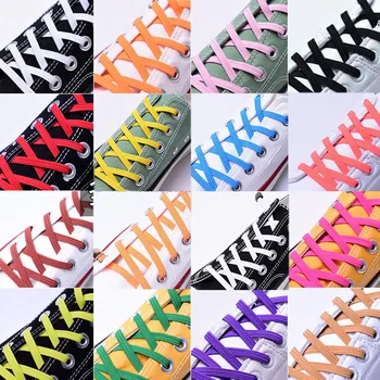 

1pair 100cm Elastic Rubber Shoe lace Stretching Locking No Tie lazy Quick shoelaces Flat sneaker Bootlaces safe shoelace