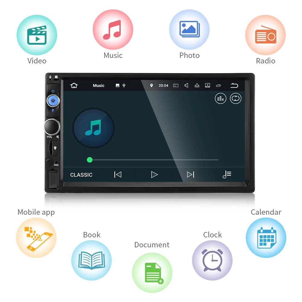 Discount ZEEPIN 7inch Quad Core Car Head Multimedia Player Automotive Autoradio 2 Din Android 8.1 Video GPS 3G 4G WiFi BT MirrorLink OBD 4