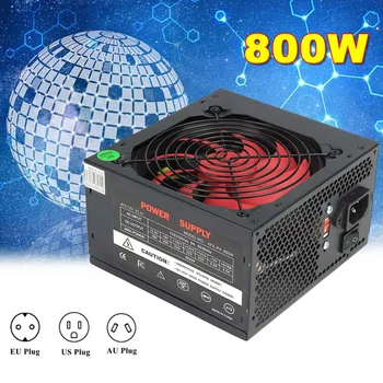 

Black 800W Power Supply 120mm Fan 24 Pin PCI SATA ATX 12V Molex Connect Computer Power Supply 80+Gold