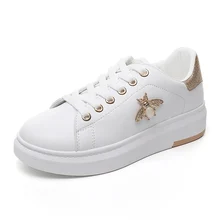Women Casual Shoes 2018 Autumn Women Sneakers Fashion Breathable PU Leather Platform White Women Shoes Soft Footwears