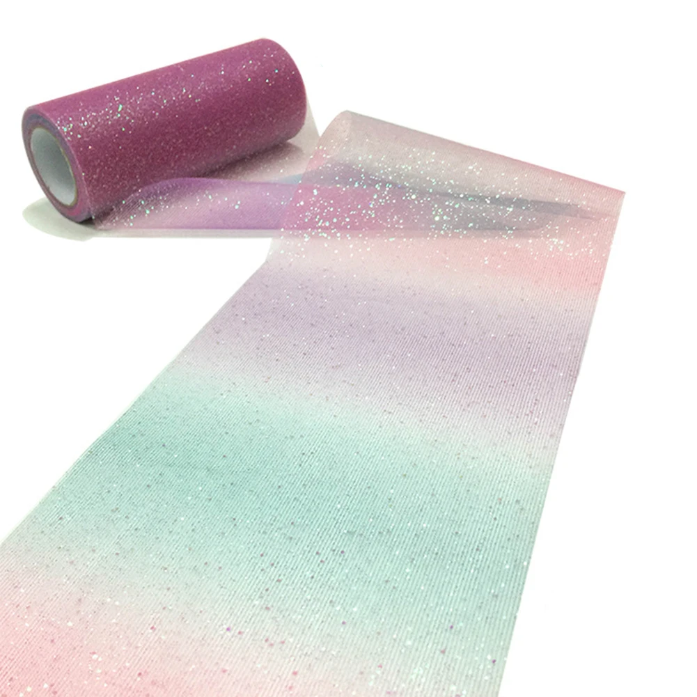 

10yard Sparkling Dress Tulle Roll Decoration Sheer Fabric Home Rainbow Glitter Party Skirt Pendants DIY Craft Sequin Crystal